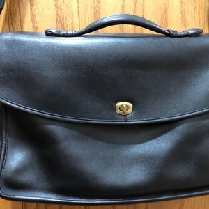 Black leather Coach Briefcase